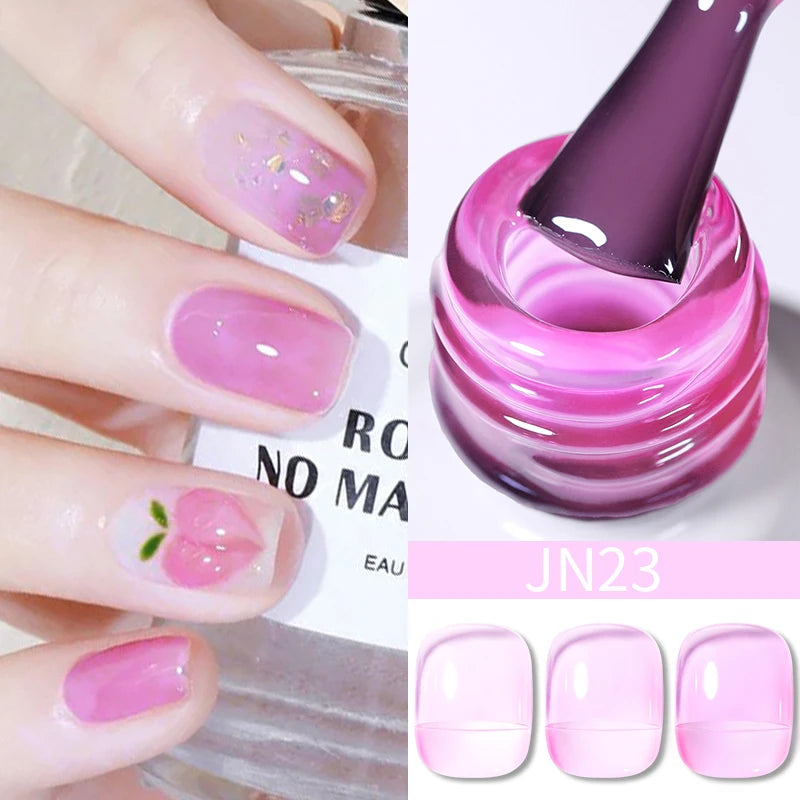 Vernis Gel BORN PRETTY Noir Jelly Nude 10ml - 74 Couleurs Translucide Semi-Permanent UV LED Nail Art DIY Maison