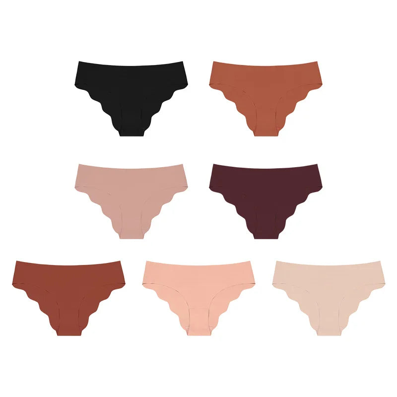 Culottes Femme Laser Cut Sans Trace - Taille Basse Soie Glacée Invisibles Seamless