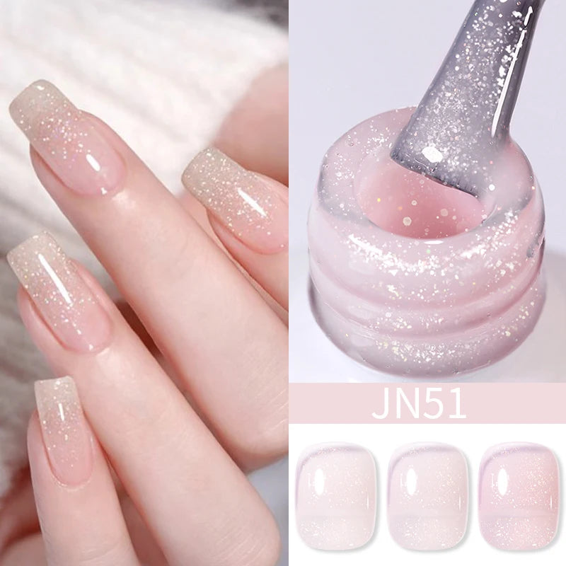 Vernis Gel BORN PRETTY Noir Jelly Nude 10ml - 74 Couleurs Translucide Semi-Permanent UV LED Nail Art DIY Maison