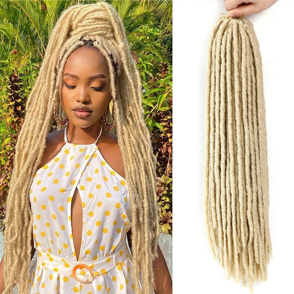 Extensions Crochet Braids Faux Locs Lisses - Dreadlocks Synthétiques Ombré Marron