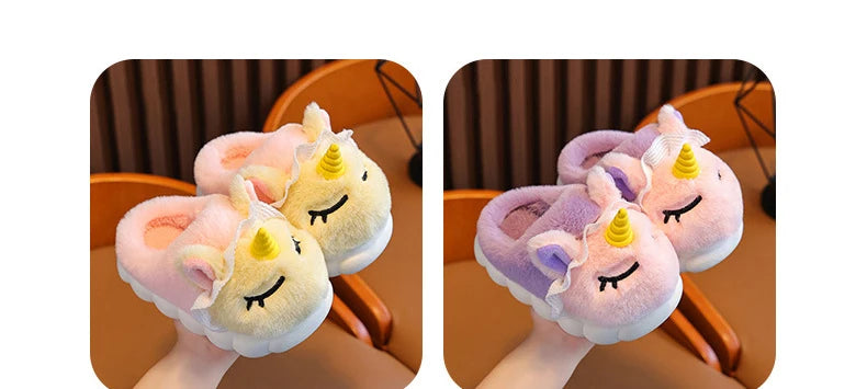 Chaussons Coton Enfants 2024 Automne Hiver - Pantoufles Chaudes Antidérapantes Garçons Filles