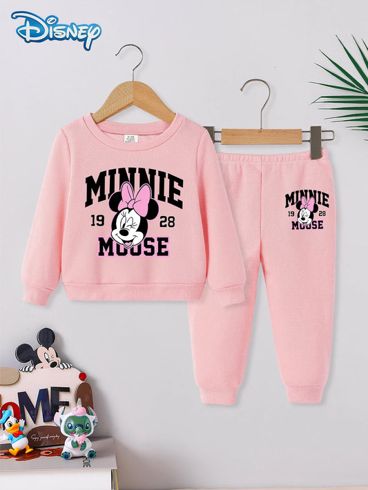 Ensemble Bébé Fille Minnie Mouse Disney Rose - Sweat Manches Longues + Pantalon 2-3 Ans
