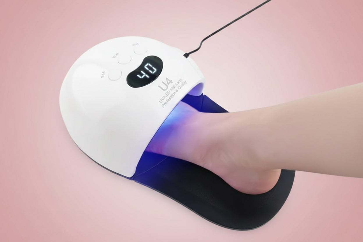 Lampe UV LED Ongles Manucure Pédicure - Photothérapie Indolore Double Usage Mains Pieds Coussinets Amovibles Séchage Gel