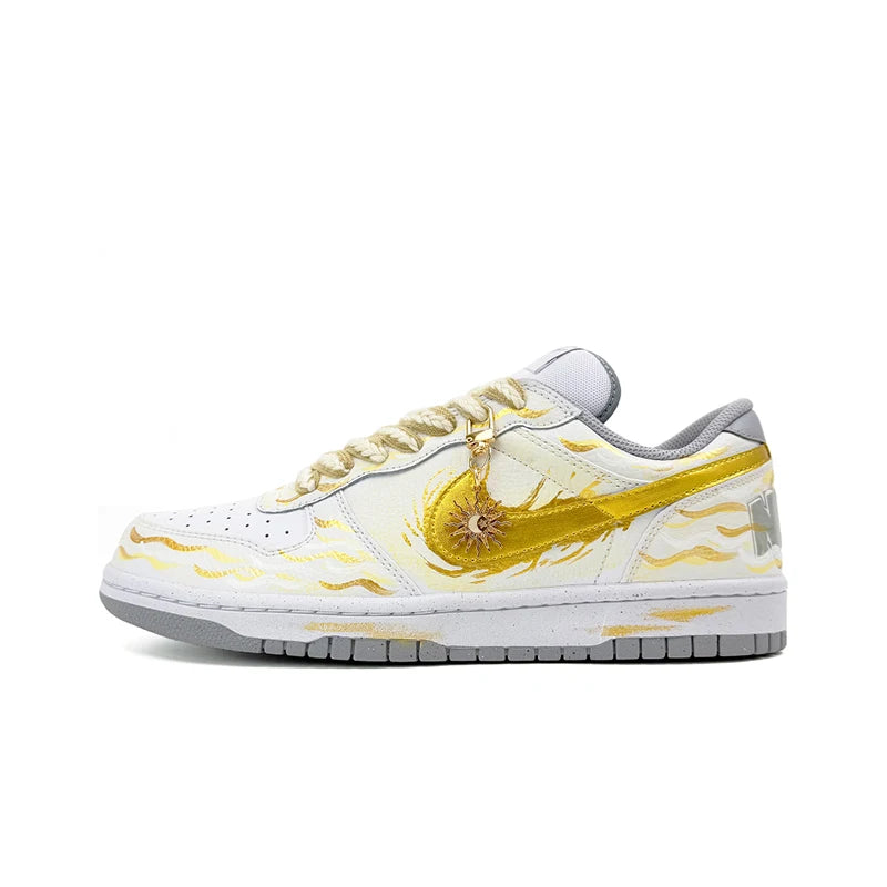 Nike Big Custom – Baskets Homme Or & Bois Vintage High-Street Basses