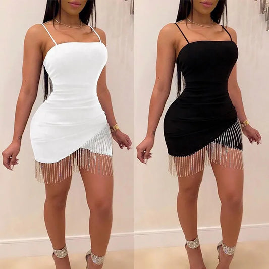 Robe Slip Été Fashion Croisée - Sexy Slim Moulante Bretelles Fines Femme