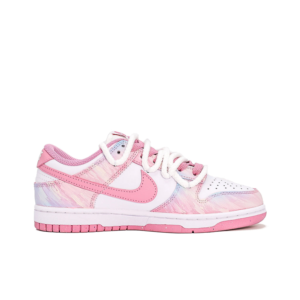 Sneakers Nike Dunk Low Femme – Rose Cuir Résistant Skate