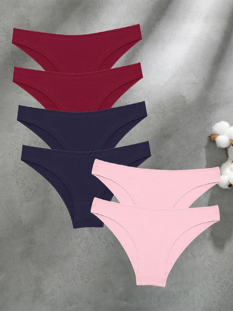 Culottes Femme FINETOO Lot 6 Pièces - Coton Sans Couture Respirantes Taille Basse