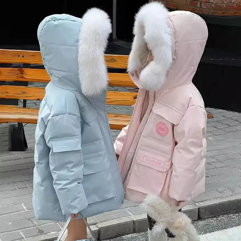 Parka Fille Hiver 4-14 Ans - Capuche Fausse Fourrure & Fermeture Zippée