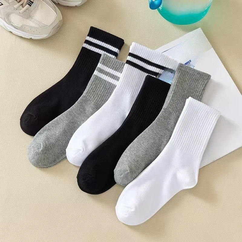 6 Paires Chaussettes Sport mixte - Chaussettes Rayées Coton Absorbantes | Printemps Été Décontractées