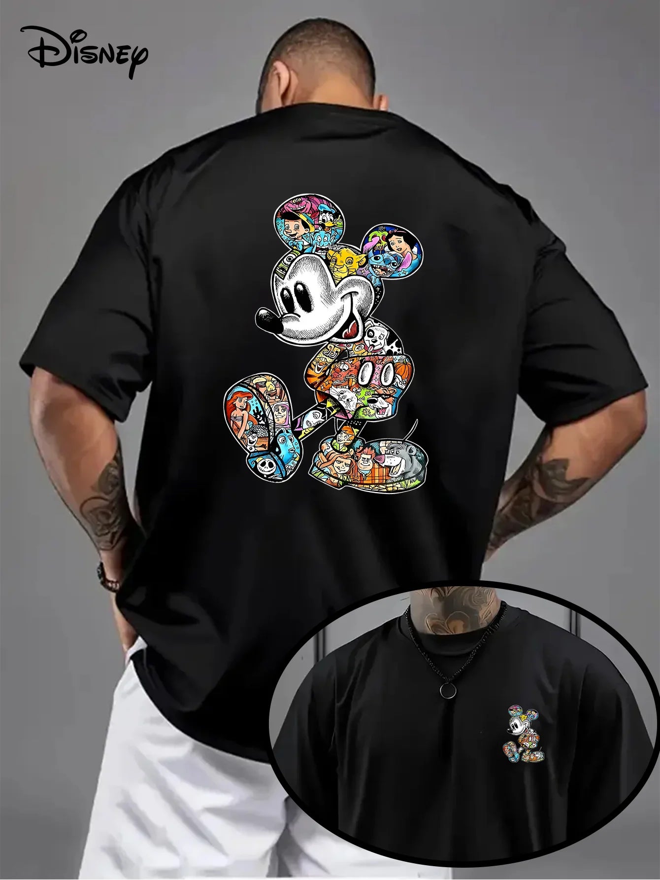 T-Shirt Enfant Disney Mickey Mouse Coton Pur - Manches Courtes Respirant Loose Été 2025