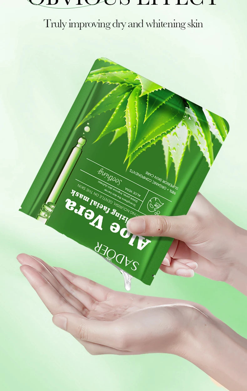 Lot 10pcs Masques Visage SADOER Fruits Floraux - Hydratant Raffermissant Camomille Myrtille Soin Peau Beauté