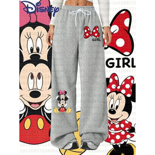 Pantalon Jogging Disney Mickey Femme - Sweatpants Casual Automne Hiver Taille Élastique Oversize