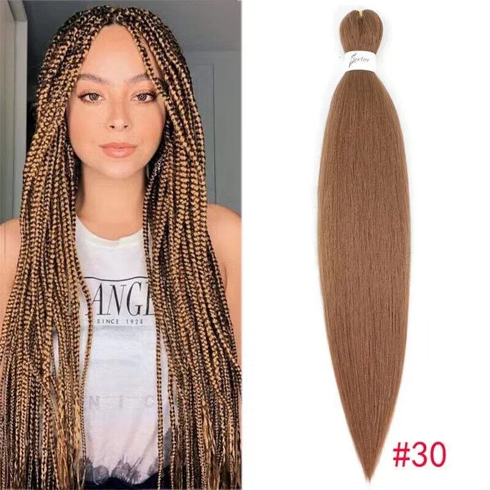 Mèches Tressage Pré-Étirées Ombré - Extensions Cheveux Synthétiques Multicolores Faciles