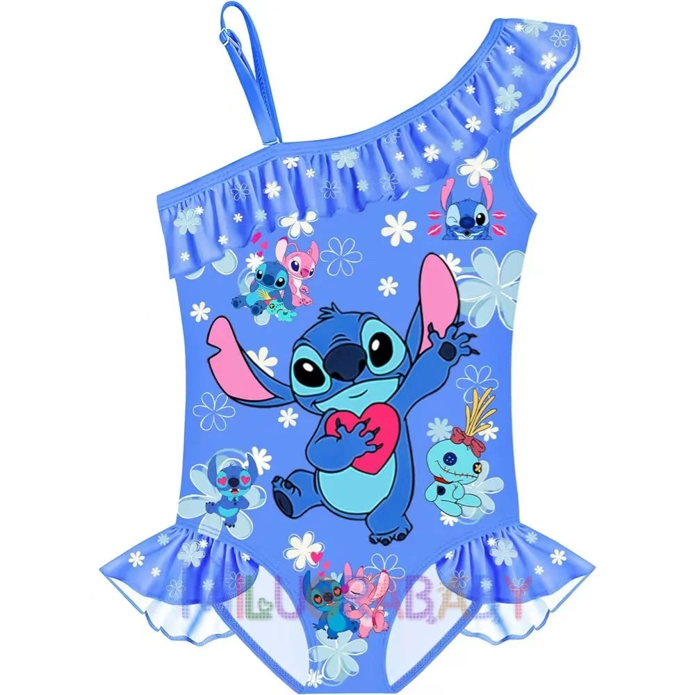 Maillot de Bain Fille Lilo & Stitch Une Pièce Bleu - 1-16 ans