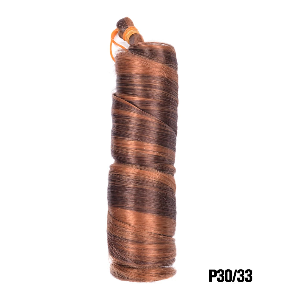 Extension Tresses French Curls Pré-Étirées - Mèches Synthétiques Loose Wave Spiral Curl Haute Température Ombré