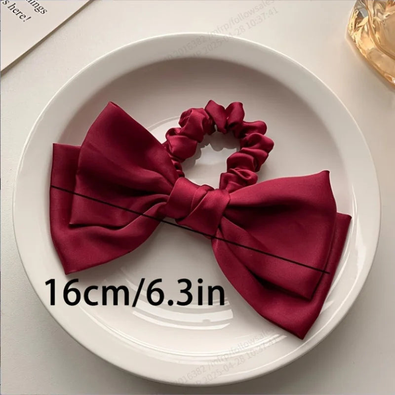 Chouchou Nœud Français Élastique Ruban Papillon - Accessoire Cheveux Luxe Texturé Quotidien Enfant Fille Volant