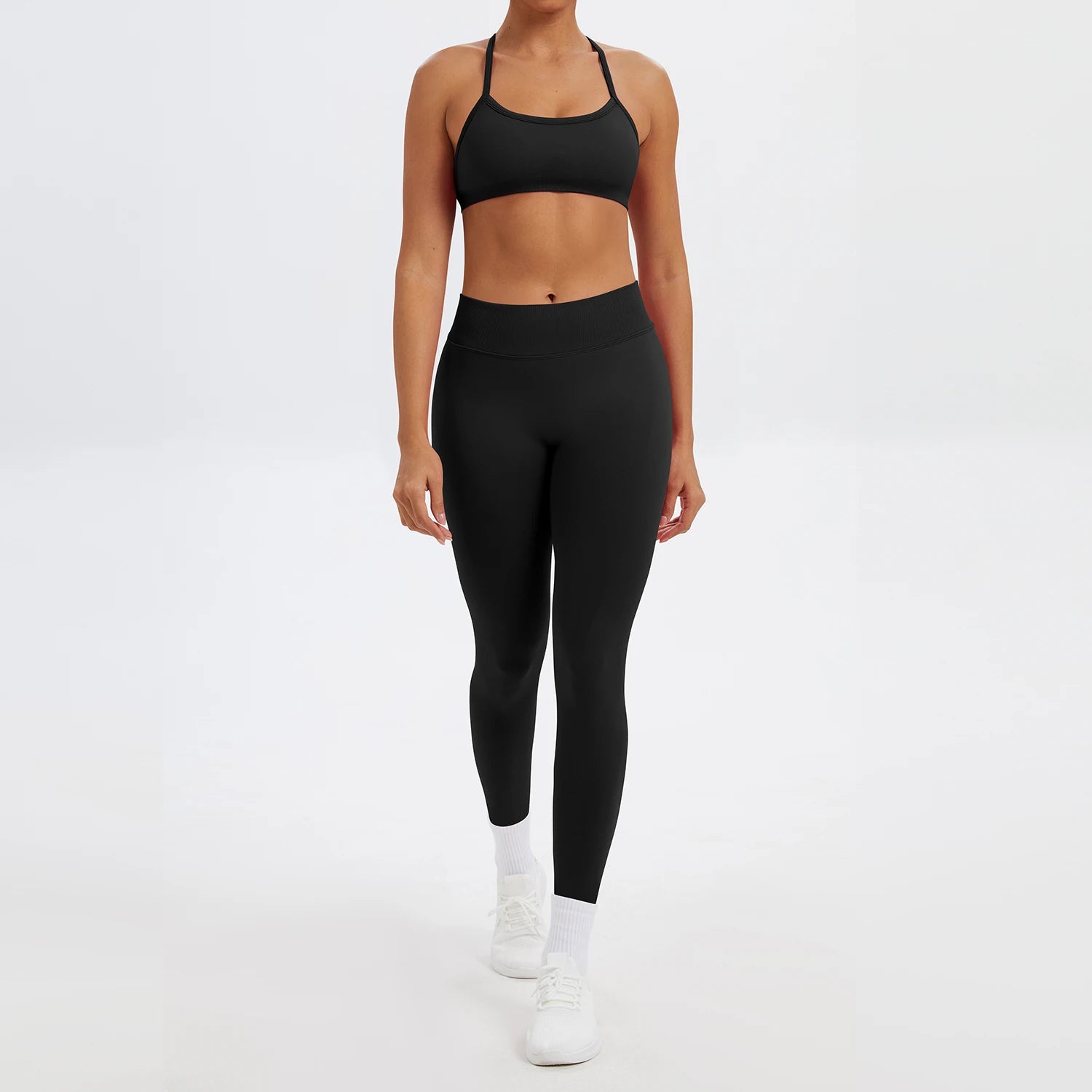 Ensemble Sport Femme 2 Pièces Sans Coutures – Top & Legging Yoga