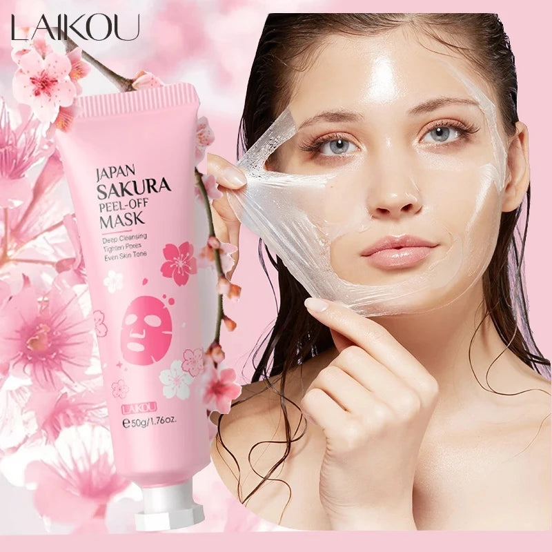 Masque Visage Peel-Off Or 24K Sakura LAIKOU - Anti-Rides Blanchissant Points Noirs Rajeunissement