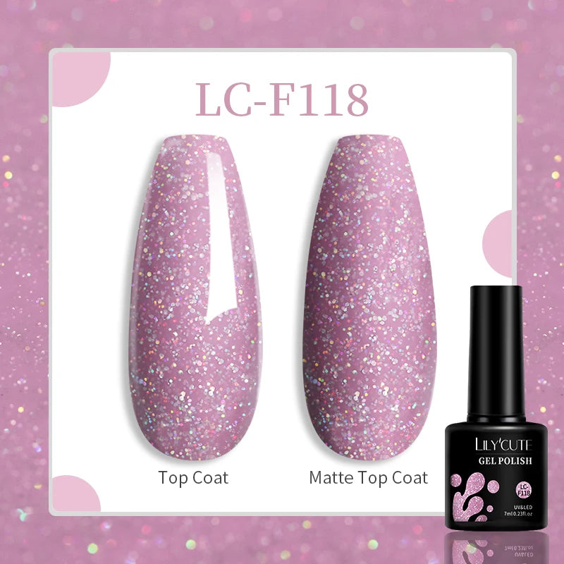 Gel Extension Ongles Paillettes LILYCUTE 15ml - Vernis Semi-Permanent UV Construction Nail Art