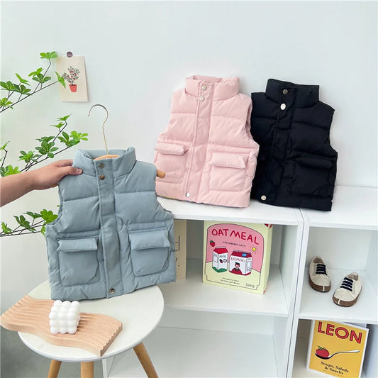 Gilet Enfant Duvet 2-6 Ans - Sans Manches Imperméable Poches Printemps Automne Garçon Fille
