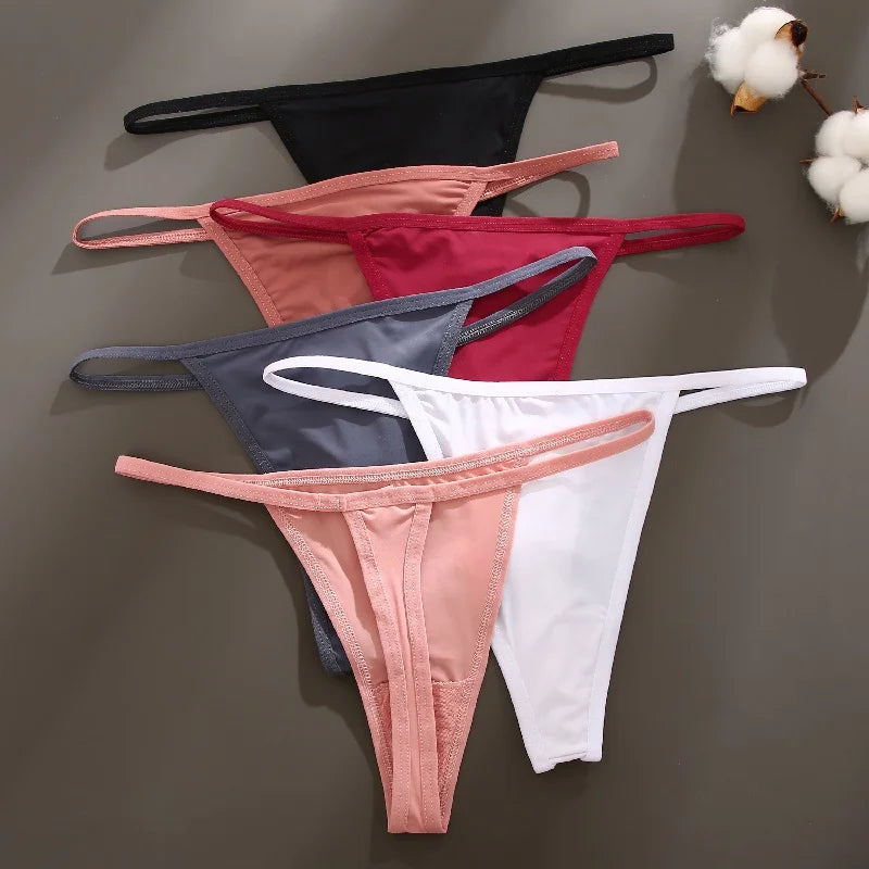 Lot 6 Culottes Coton Femme - Strings Taille Basse Sans Couture | Lingerie Sexy Respirante