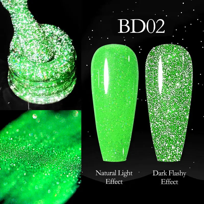 Vernis Gel Ongles Paillettes Réfléchissantes VENALISA - Néon Couverture Complète UV Manucure Nail Art
