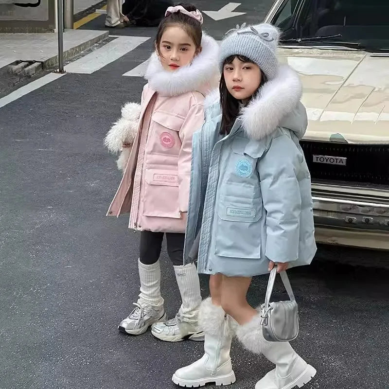 Parka Fille Hiver 4-14 Ans - Capuche Fausse Fourrure & Fermeture Zippée