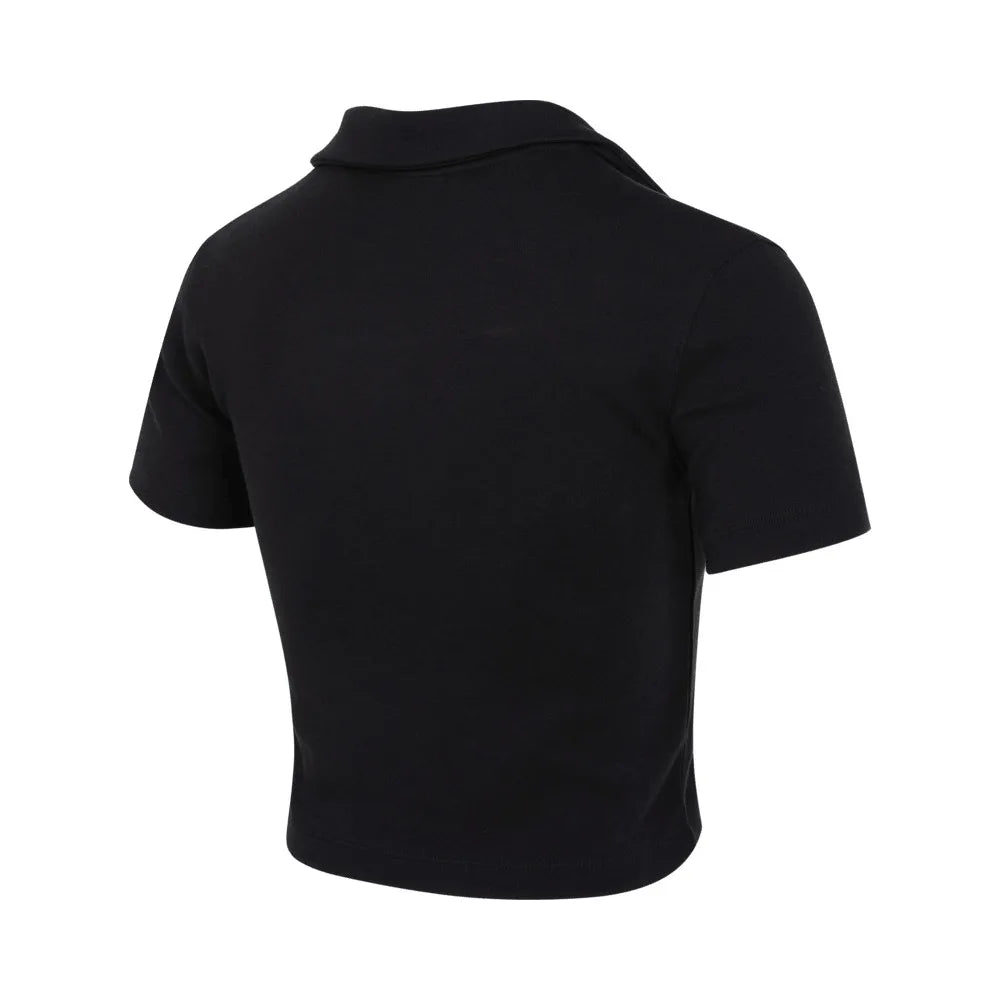 Polo Crop Femme Nike NSW Essential – Coton Respirant, Manches Courtes, Casual