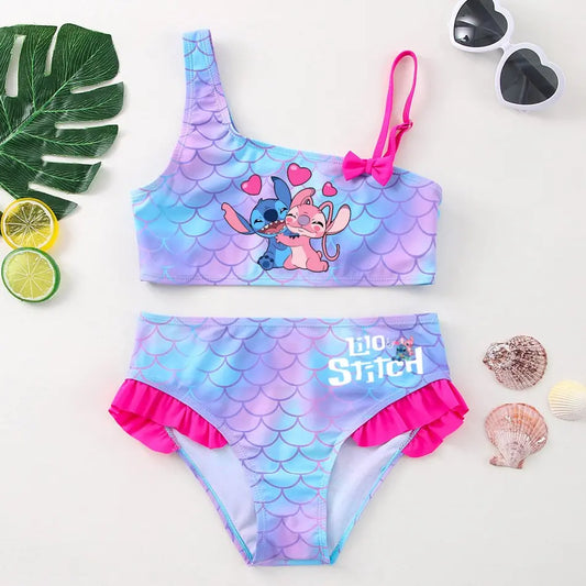 Maillot de Bain Fille Lilo & Stitch Sirène 2 Pièces - Bikini Été