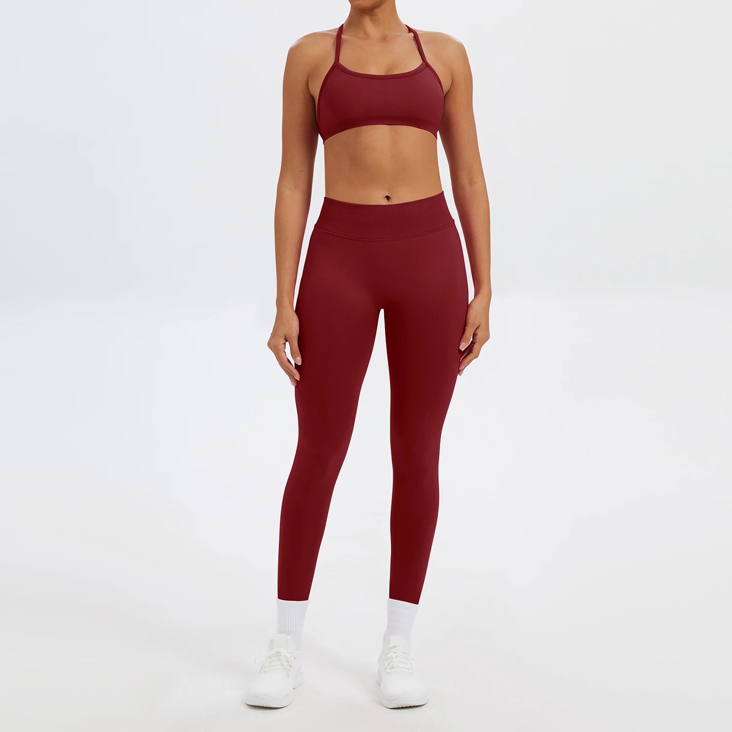 Ensemble Sport Femme 2 Pièces Sans Coutures – Top & Legging Yoga