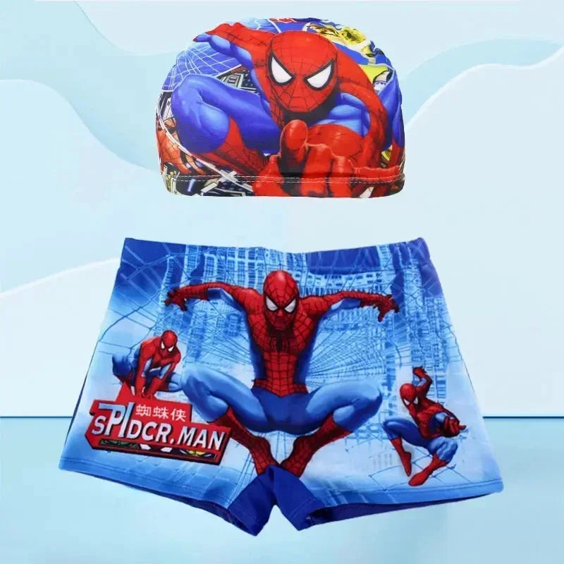 Short de Bain Garçon Spiderman + Casquette + Lunettes - Ensemble 3 Pièces