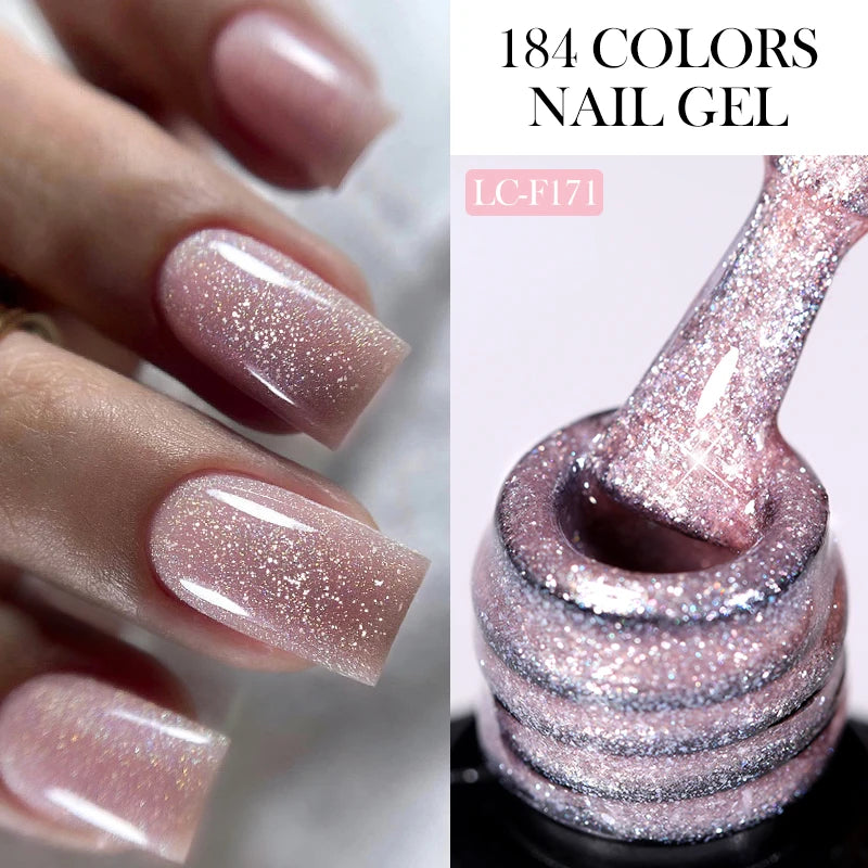 Gel Extension Ongles Paillettes LILYCUTE 15ml - Vernis Semi-Permanent UV Construction Nail Art