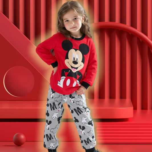 Pyjama Enfant Disney Mickey Printemps Automne - Ensemble 2 Pièces Noël Halloween Garçon