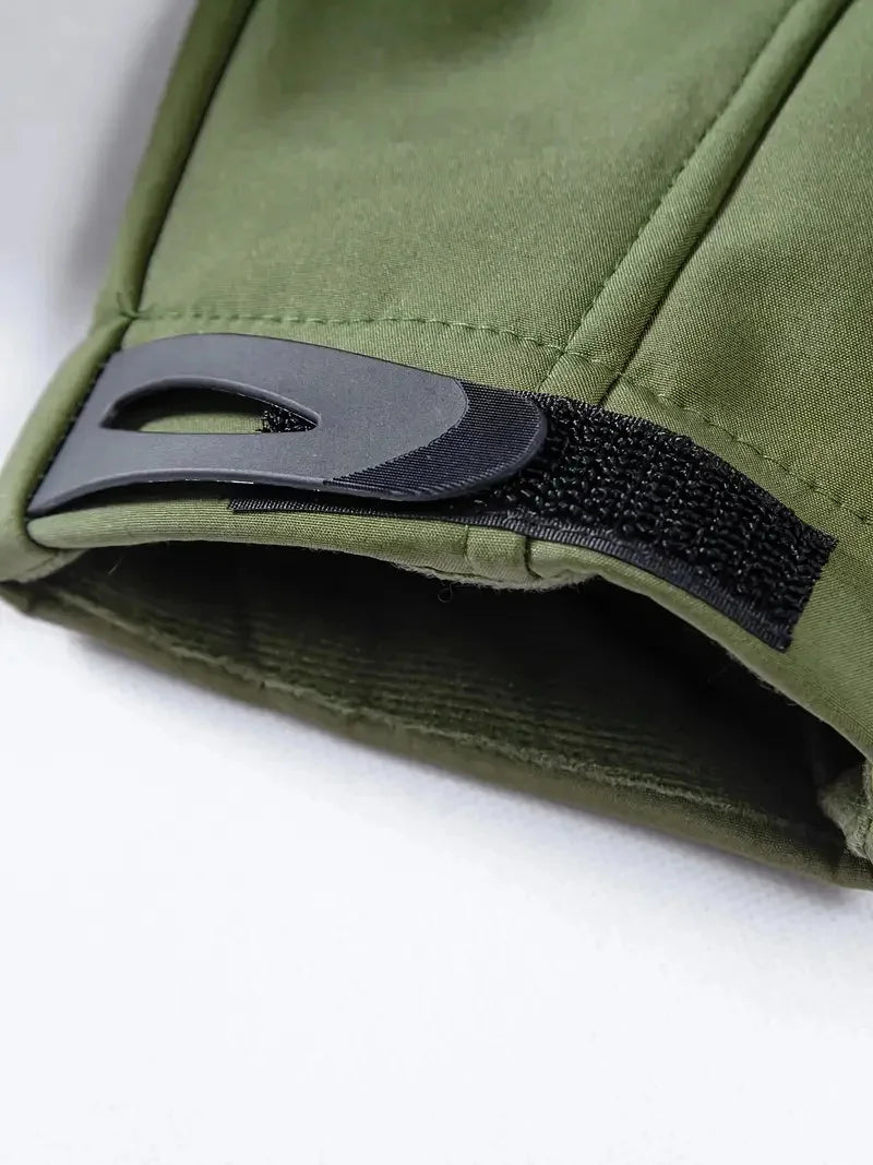 Veste Homme Tactique Automne-Hiver - Softshell Imperméable Coupe-Vent à Capuche Multi-Poches Outdoor