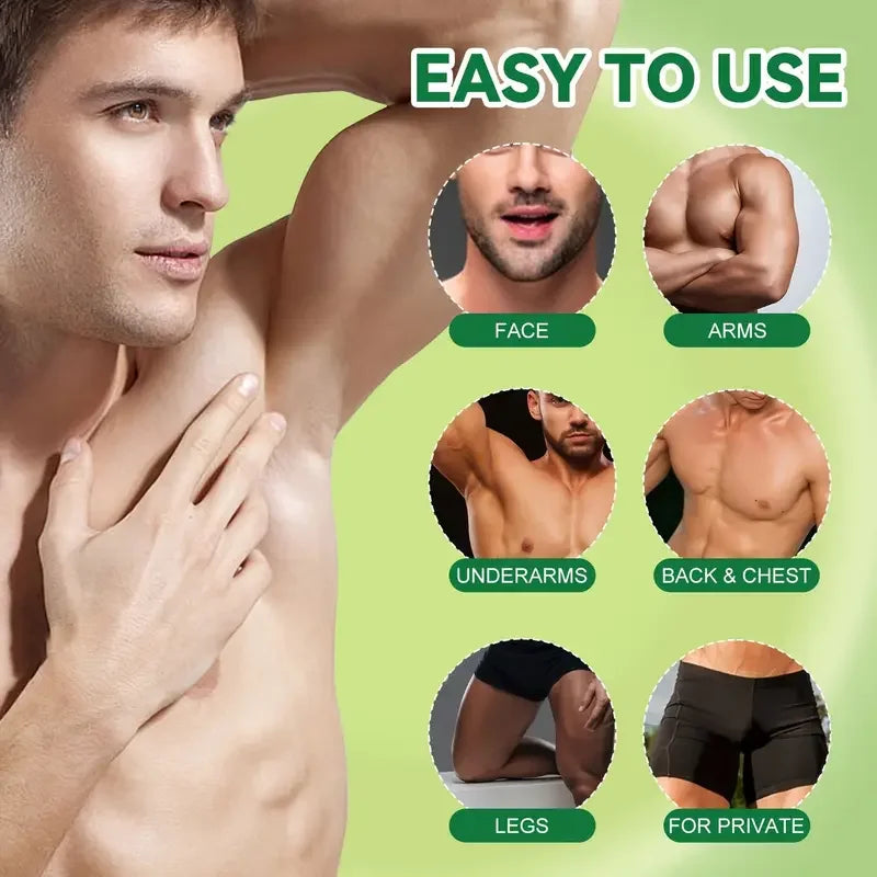 Crème Dépilatoire Homme 100g - Douce Peau Sensible Usage Corps Entier Hydratante Longue Durée Peau Soyeuse