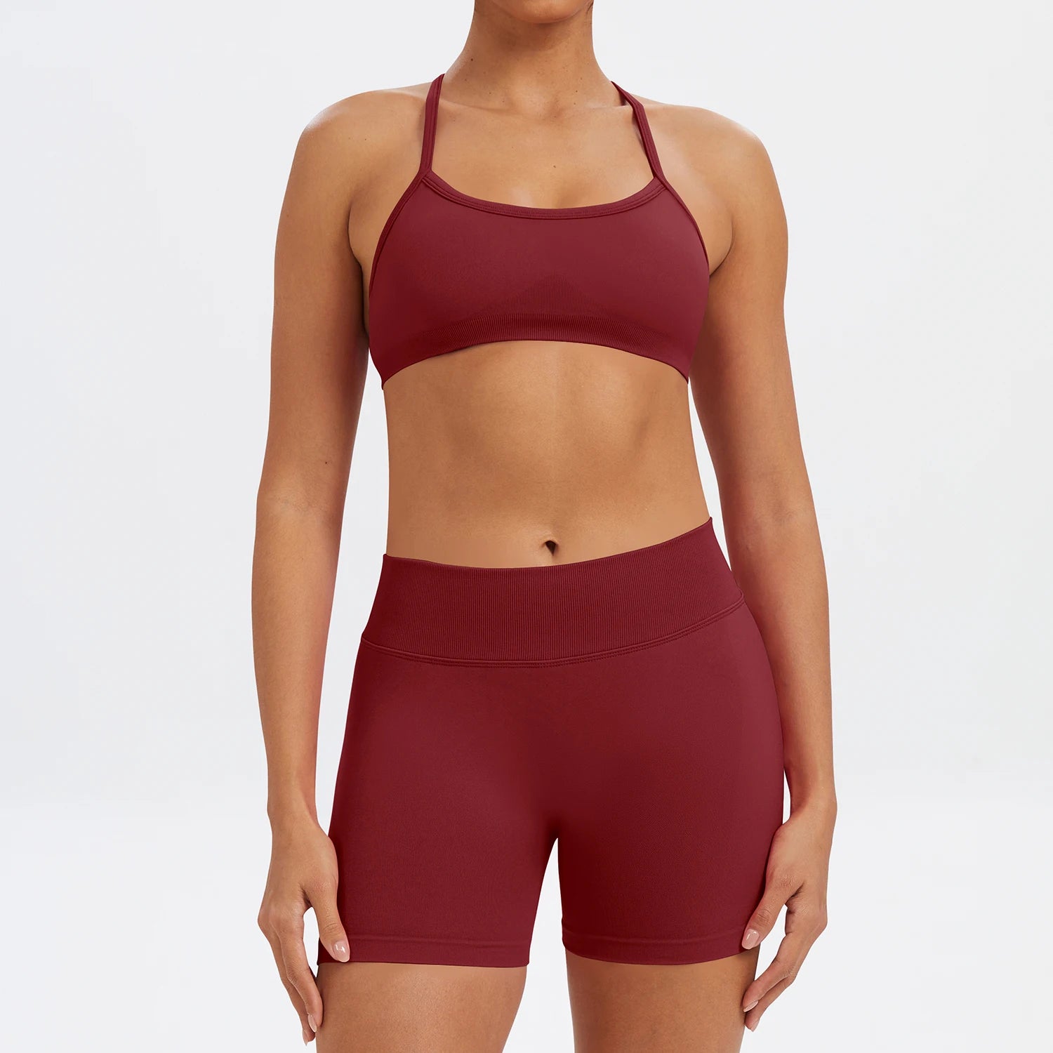Ensemble Sport Femme 2 Pièces Sans Coutures – Top & Legging Yoga