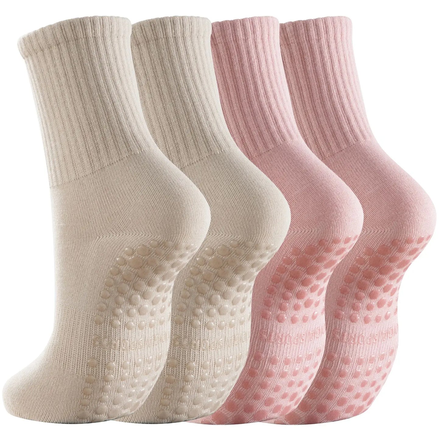 Chaussettes sport Antidérapantes - Lot de 2 Paires avec Grips