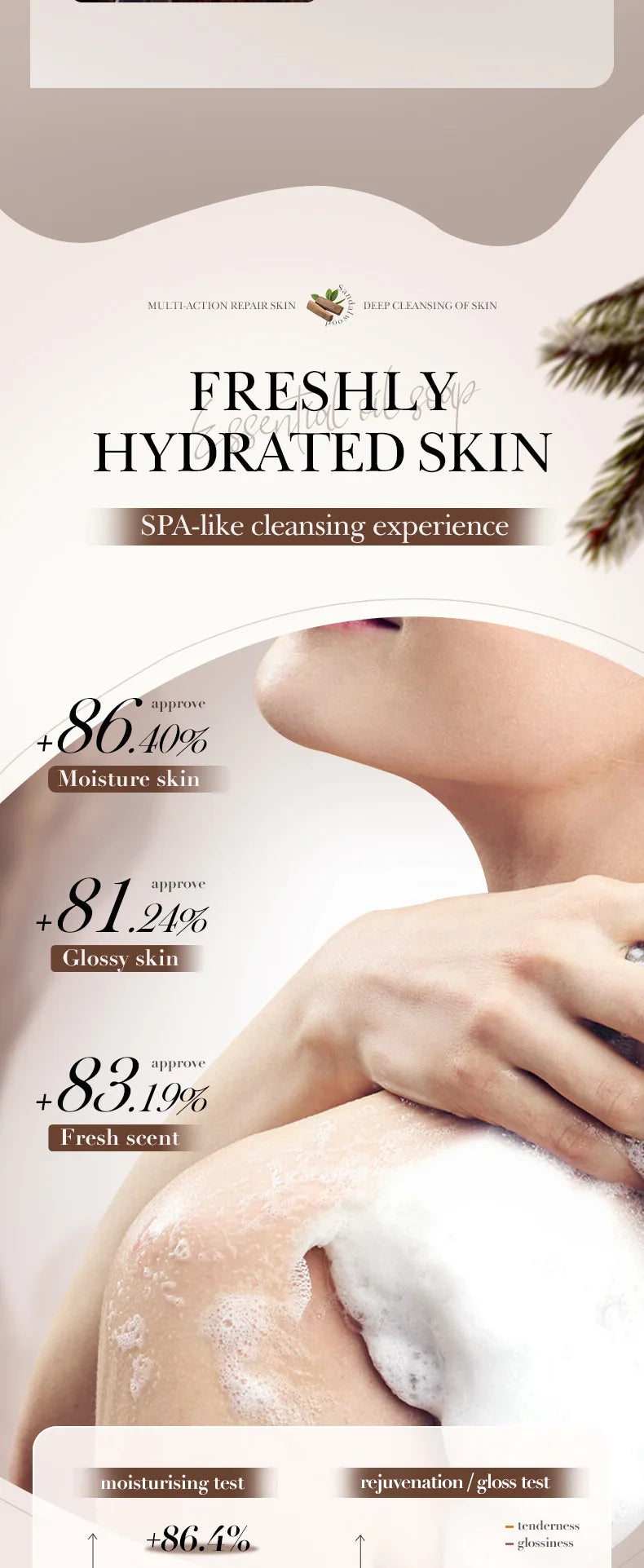 Savon Artisanal Bois Santal Femme - Nettoyant Profond Corps Blanchissant Huile Essentielle Rasage Éclaircissant