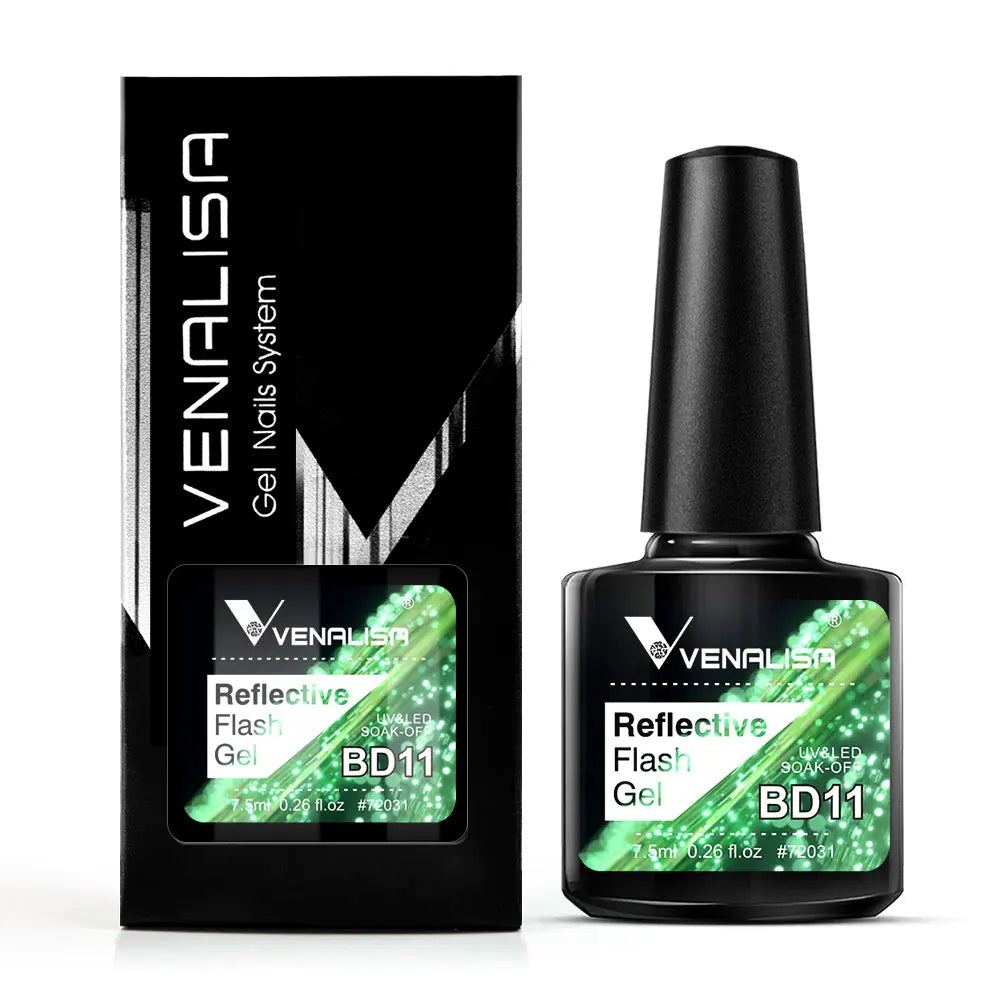 Vernis Gel Ongles Paillettes Réfléchissantes VENALISA - Néon Couverture Complète UV Manucure Nail Art