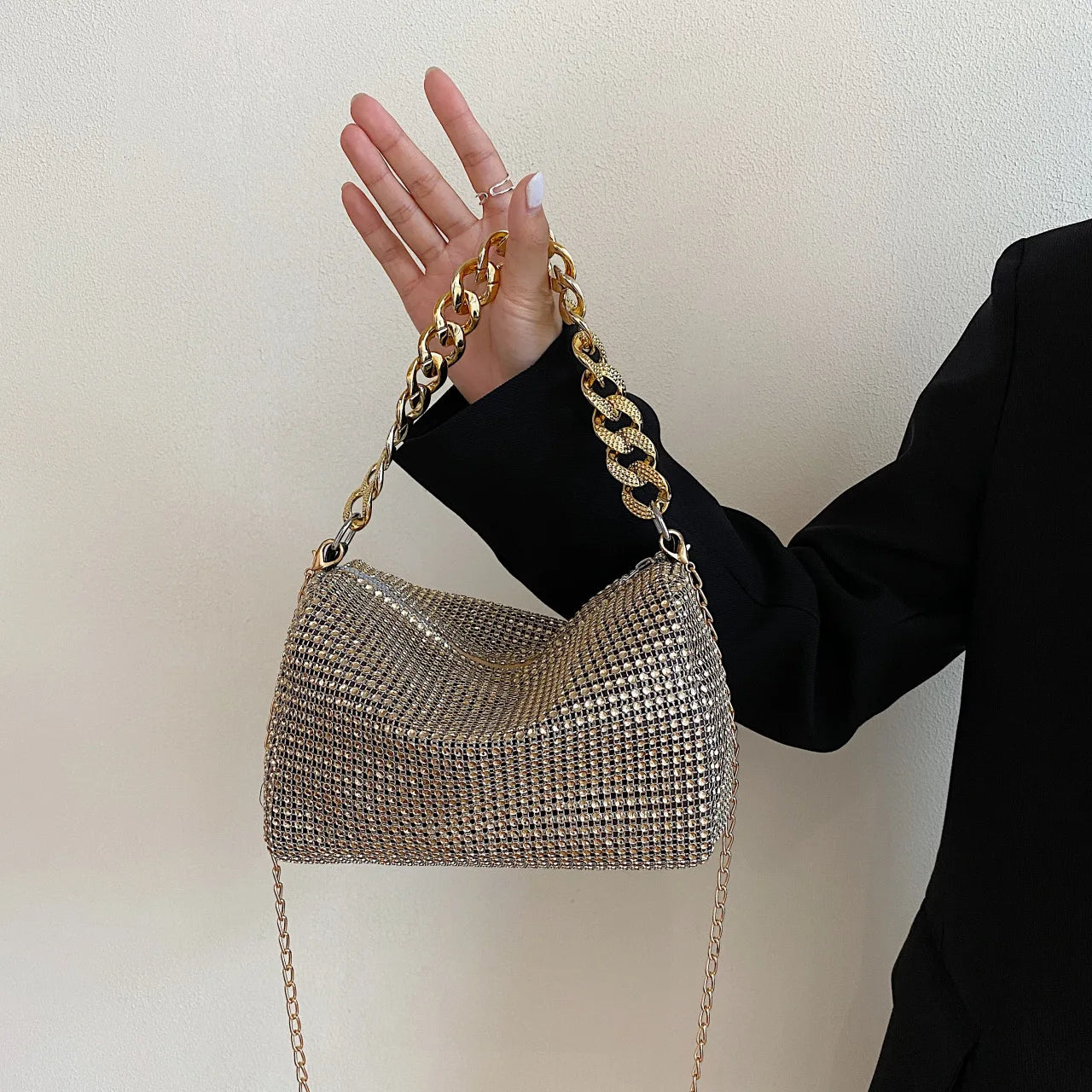 Sac Tote Femme Diamants Brillants - Pochette Bandoulière Soirée Chic Élégant