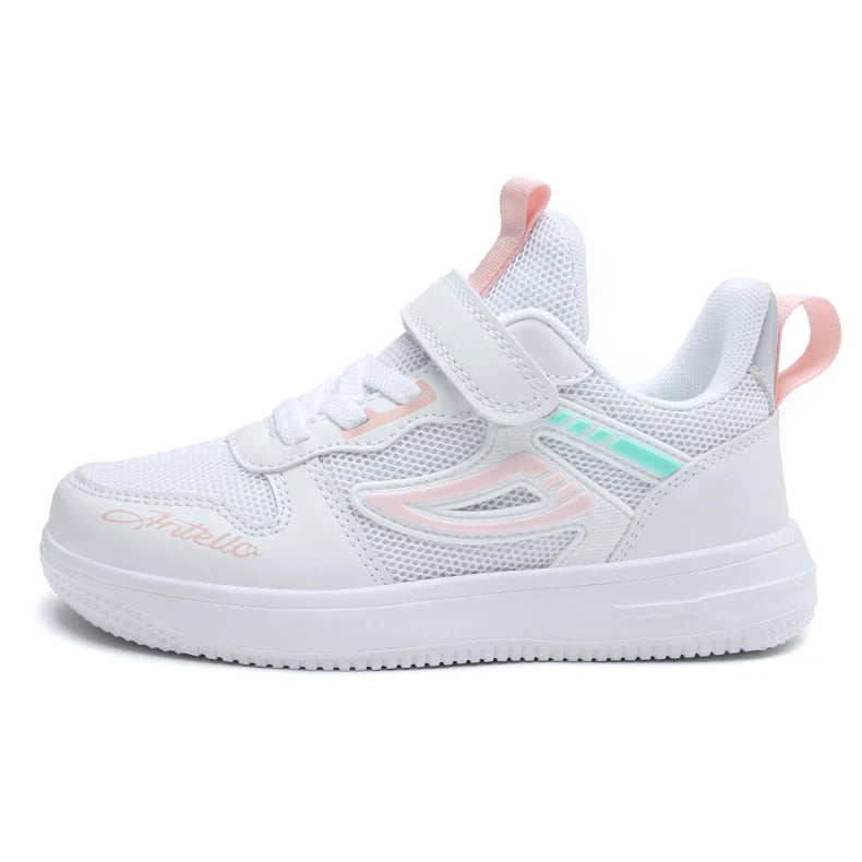 Baskets Enfant Blanches Mesh - Chaussures Sport Mode Respirantes Garçon Fille Printemps Été