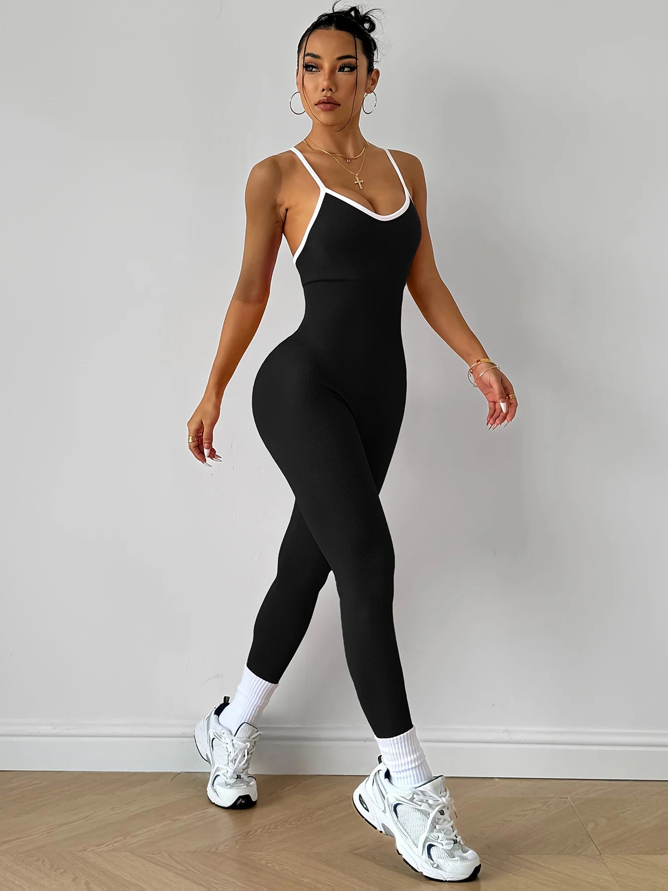 Combinaison Sport Femme Rose - Body Fitness Yoga Running Une Pièce