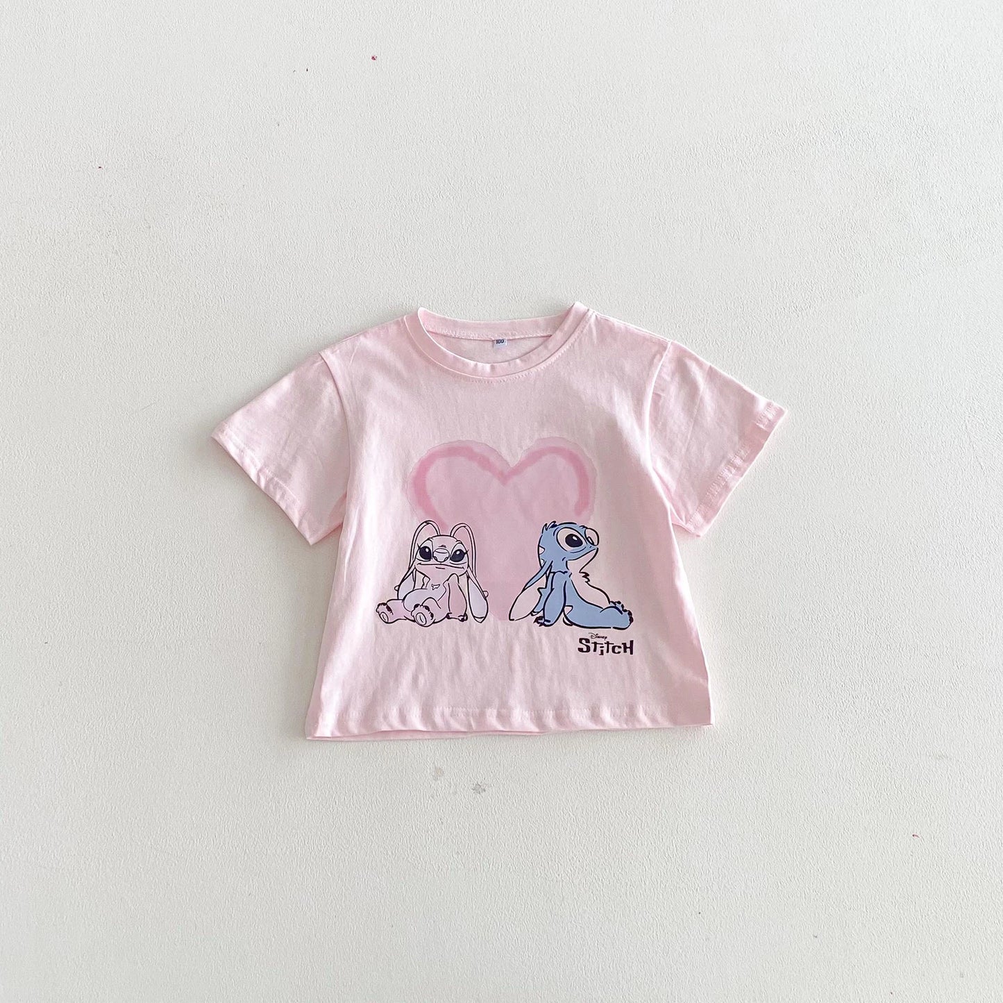 T-Shirt Enfant Stitch - Tee-Shirt Manches Courtes Fille Garçon Disney Été 1-7 Ans