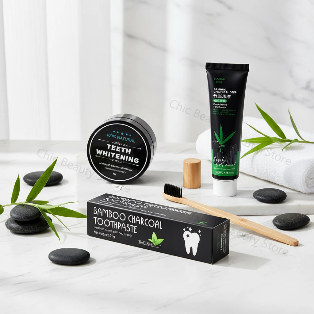 Dentifrice Charbon Bambou Blanchissant - Carbone Activé Élimine Taches Jaunes Nettoyage Dents Haleine Fraîche