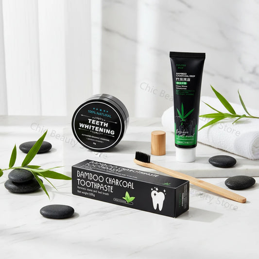 Dentifrice Charbon Bambou Blanchissant - Carbone Activé Élimine Taches Jaunes Nettoyage Dents Haleine Fraîche
