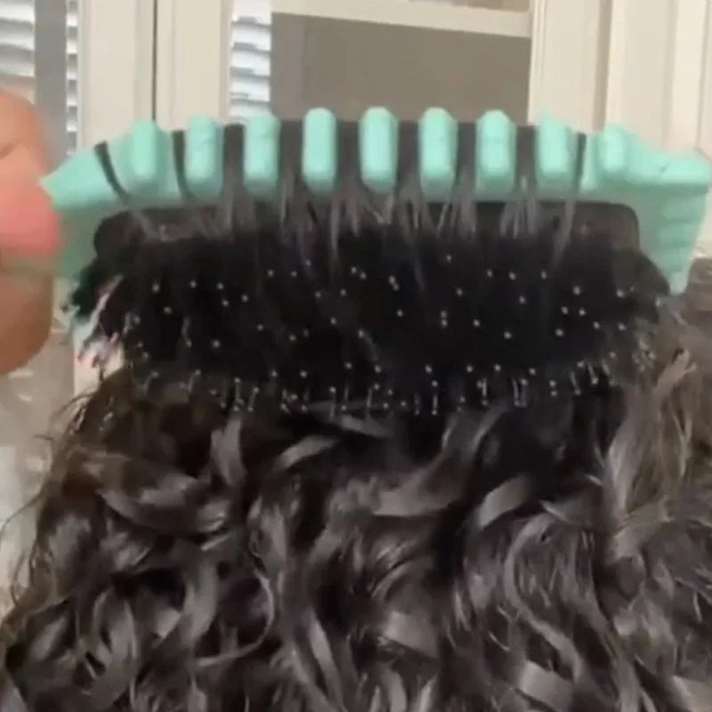 Peigne Cheveux Bouclés Multifonction - Brosse Massage Cuir Chevelu Anti-Statique | Coiffage Salon Professionnel