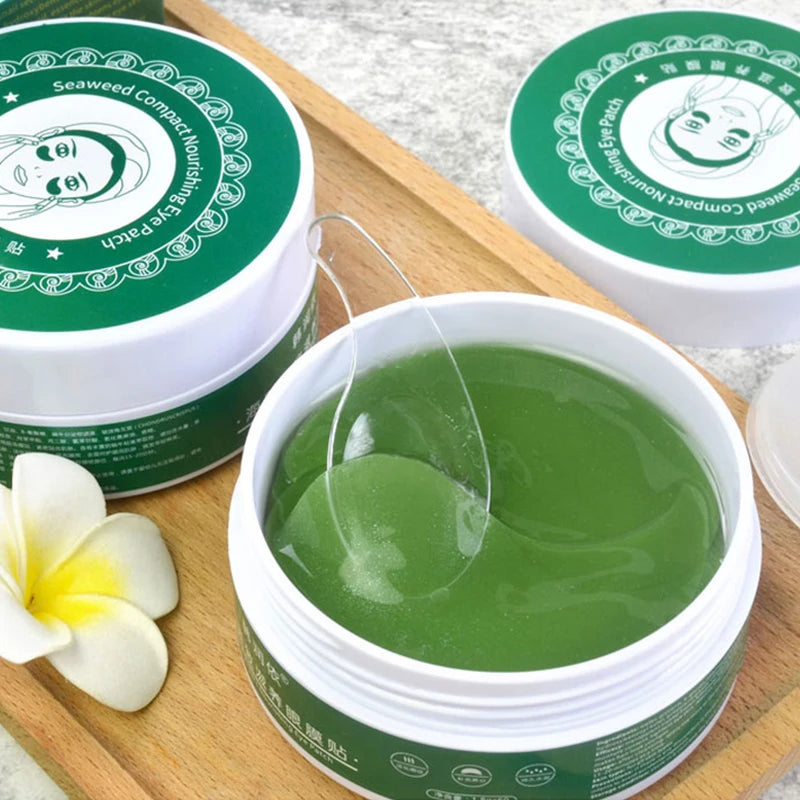 Patchs Yeux Or 24K Collagène Coréen - Raffermissants Hydrogel Algues Vertes Hydratants Contour Yeux Anti-Âge