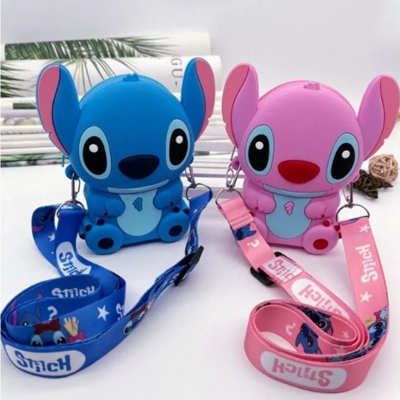 Sac Bandoulière Enfant Disney Stitch Silicone - Mini Pochette Cartoon Ajustable Lilo & Stitch Cadeau