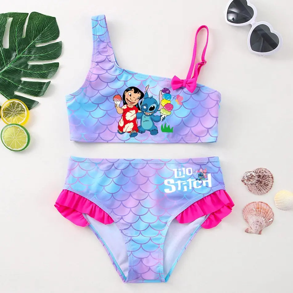 Maillot de Bain Fille Lilo & Stitch Sirène 2 Pièces - Bikini Été