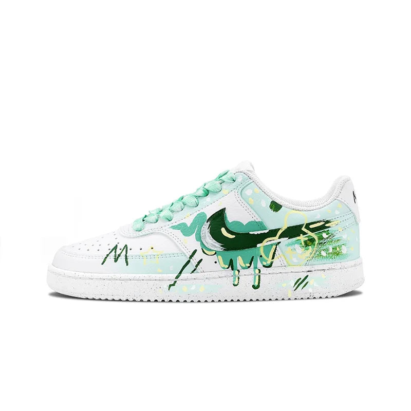Sneakers Nike Court Vision 1 Custom « Mint Gorgeous » – Artisanal Antidérapant Homme